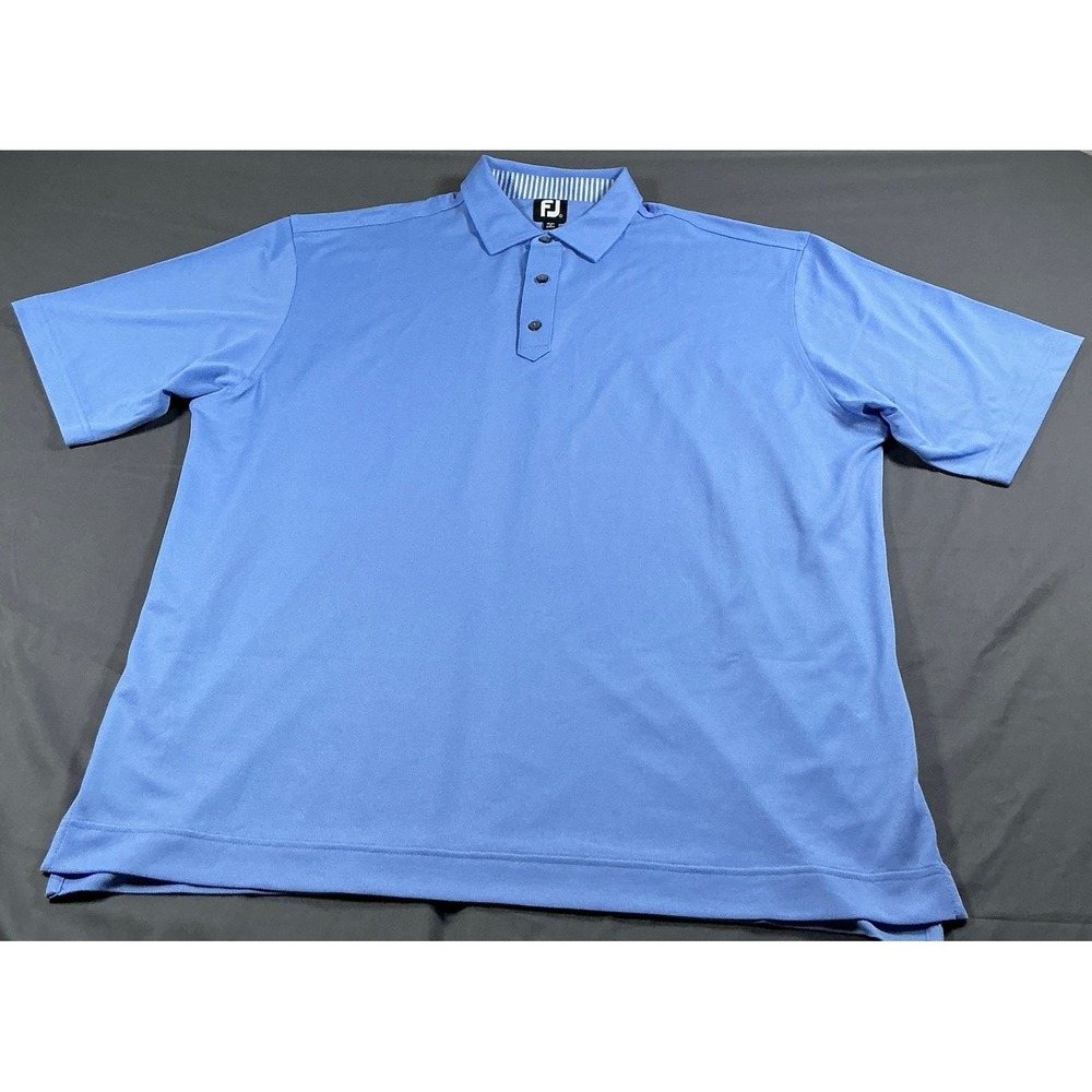 FootJoy ProDry Mens XL Blue Short Sleeve Golf Polo Shirt Performance Stretch